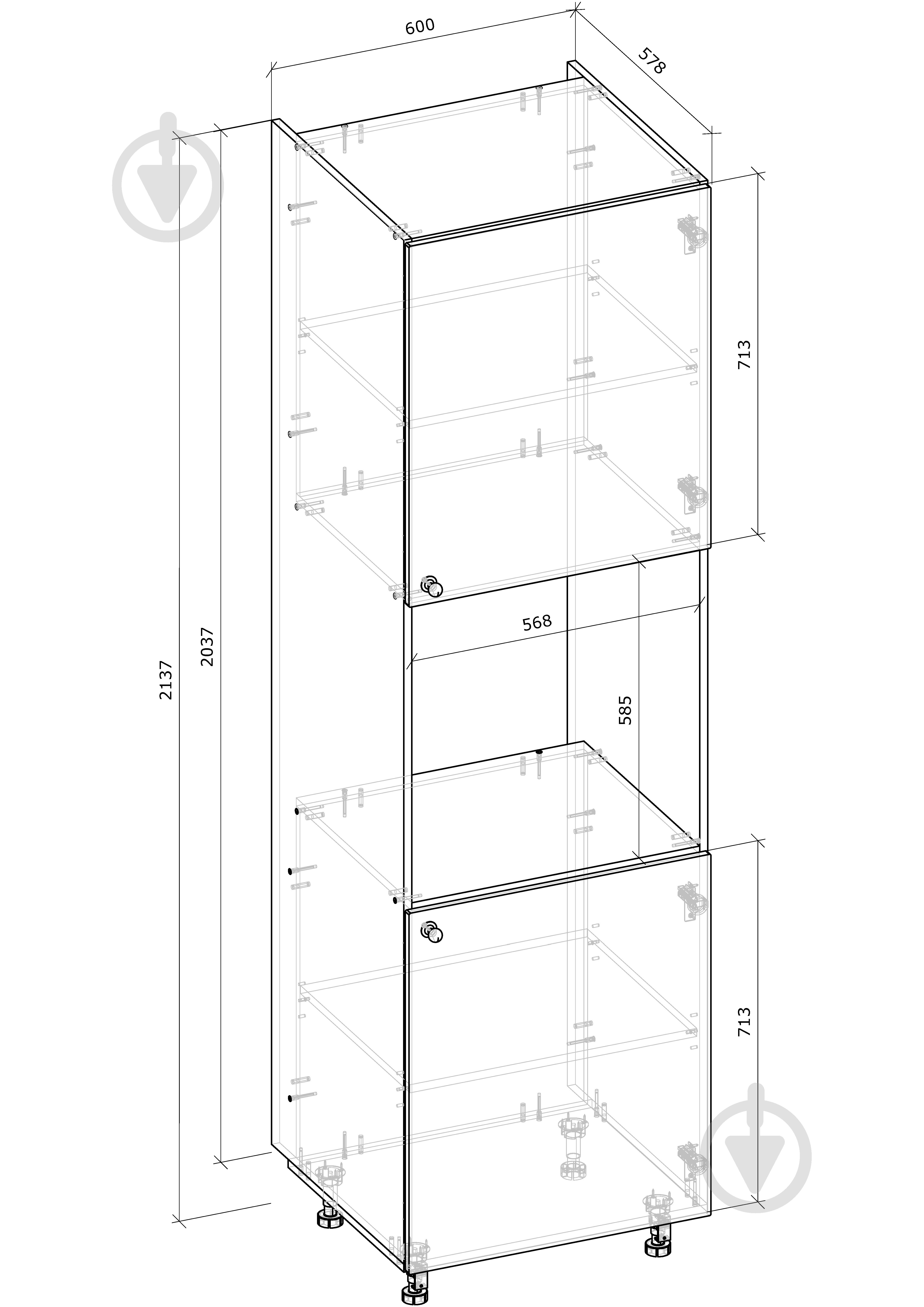 Шкаф-пенал под духовку ШДР 60/214/56 + фасад МДФ МС Прованс изумруд прованс изумруд/белый Грейд - фото 3 Шкаф-пенал под духовку ШДР 60/214/56 + фасад МДФ МС Прованс изумруд прованс изумруд/белый Грейд - фото 3