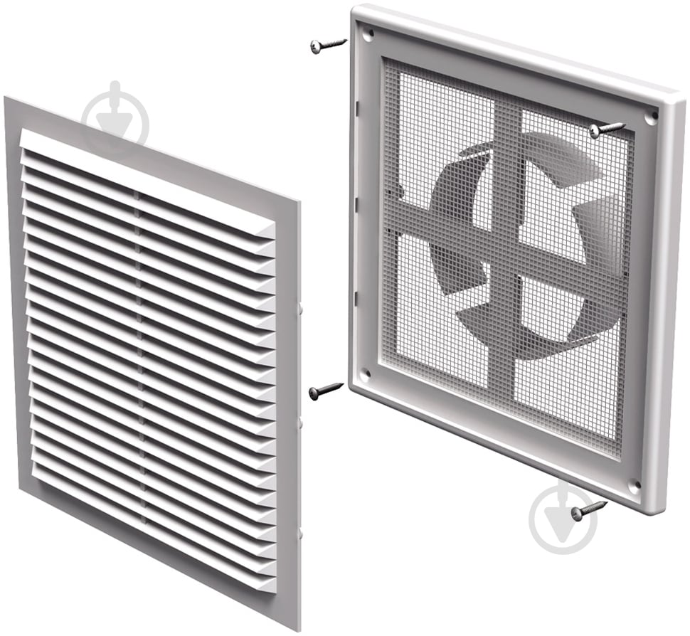 Решетка Вентс МВ 150ВД пластик белый - фото 1