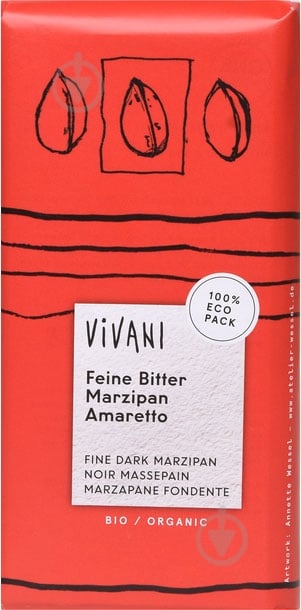 Черный шоколад Vivani органический с марципаном и амаретто 100 г - фото 1 Черный шоколад Vivani органический с марципаном и амаретто 100 г - фото 1