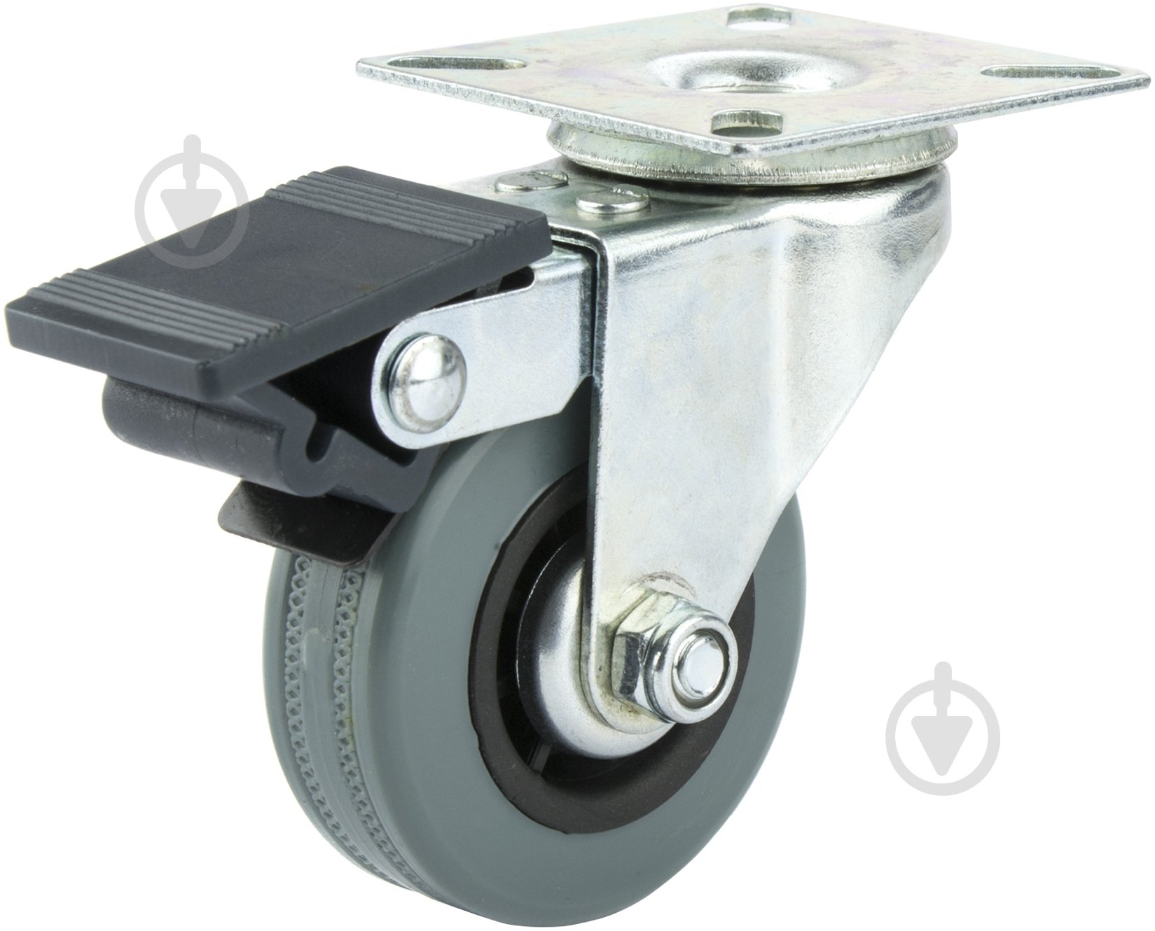 Колесо поворотное DC d 50 мм с площадкой и тормозом - фото 1 Колесо поворотное DC d 50 мм с площадкой и тормозом - фото 1