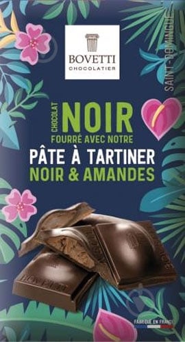 Черный шоколад Bovetti с начинкой из темного шоколада и миндаля 100 г - фото 1 Черный шоколад Bovetti с начинкой из темного шоколада и миндаля 100 г - фото 1