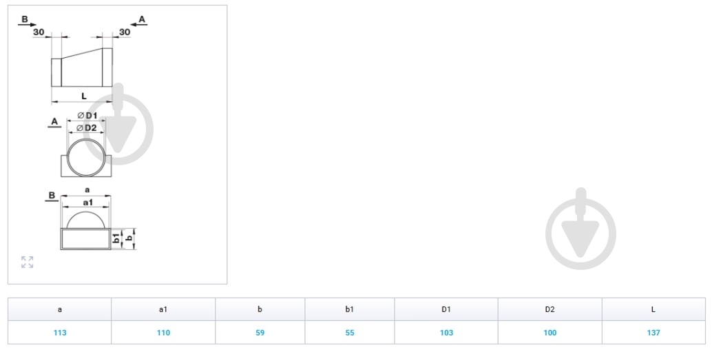 Соединитель каналов Вентс Пластивент 110x55/d100 511 - фото 4