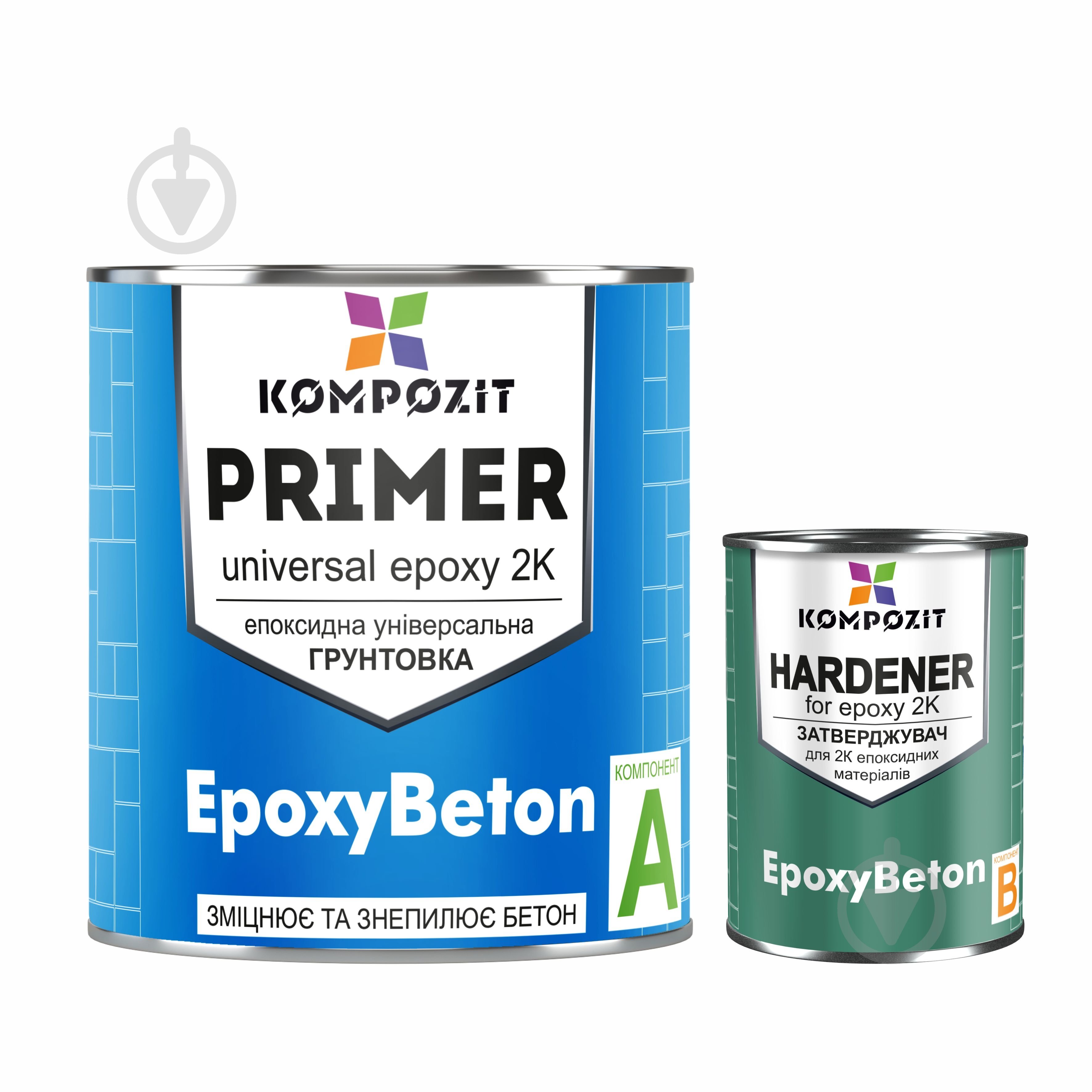 Грунтовка эпоксидная Kompozit (компонент А+В) EpoxyBeton 2,5 кг - фото 1
