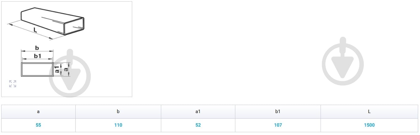 Канал плоский Вентс Пластивент 110x55/1,5 5015 - фото 3