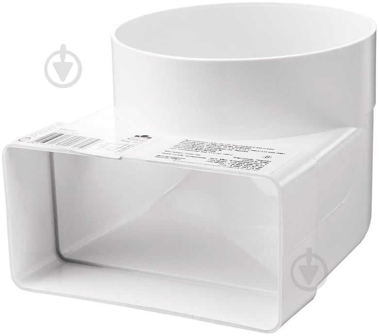 Колено соединительное 90° Вентс Пластивент 110x55/d100 521 - фото 1