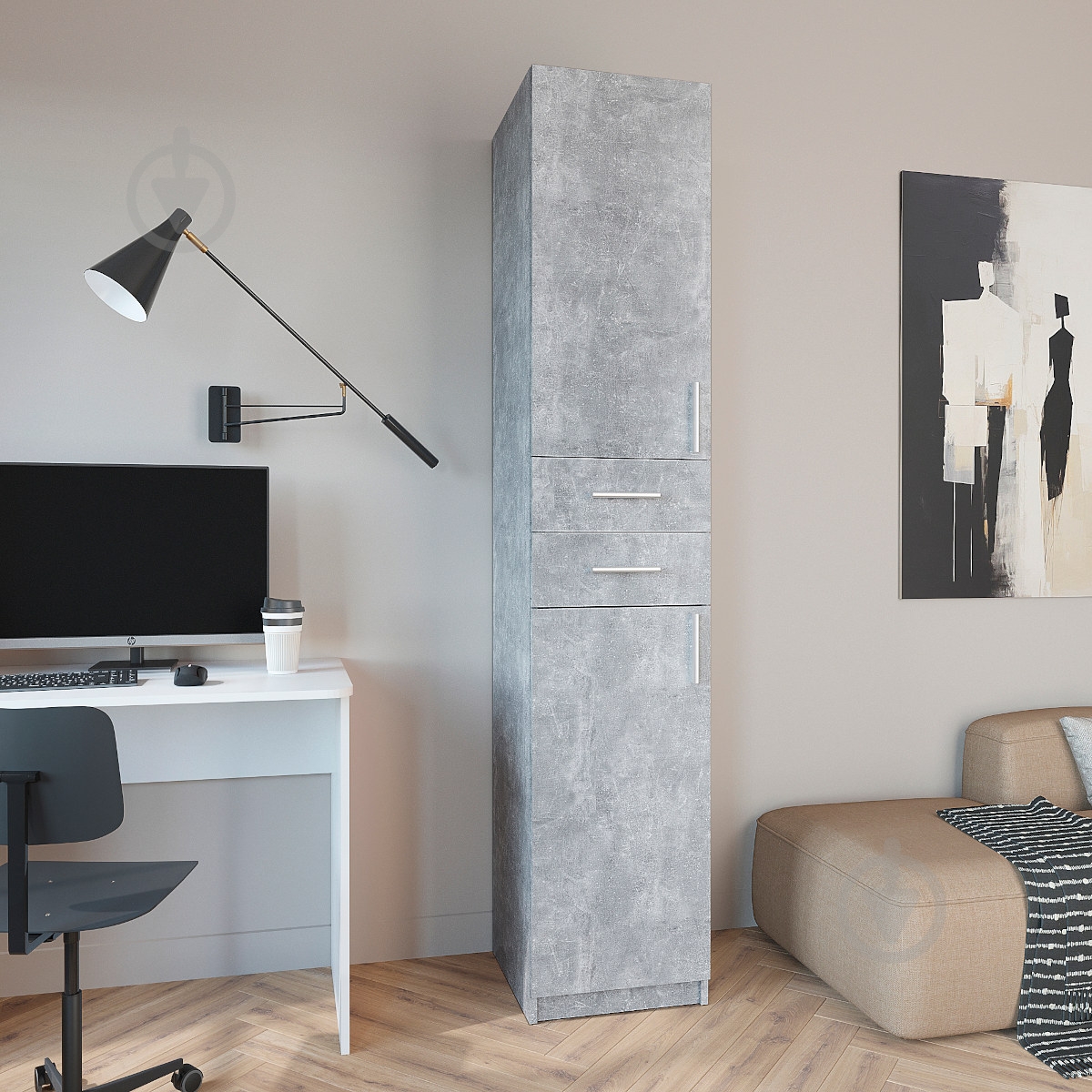 Пенал Компанит 3 NEW ателье светлое - фото 2