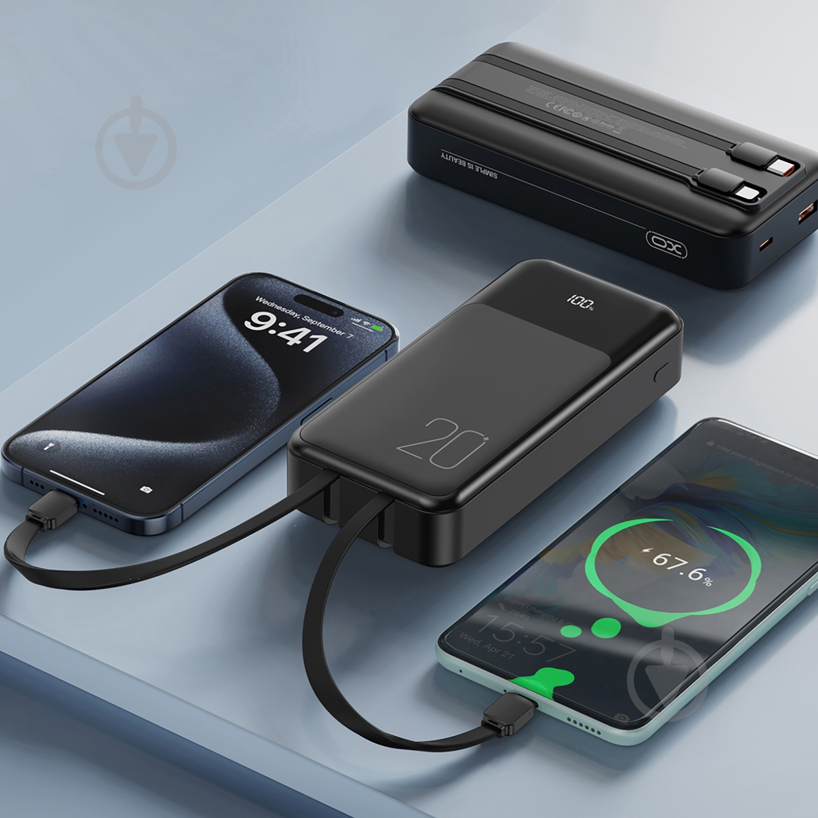 Повербанк Xo PR249 20000 mAh black (PR249.black) - фото 4