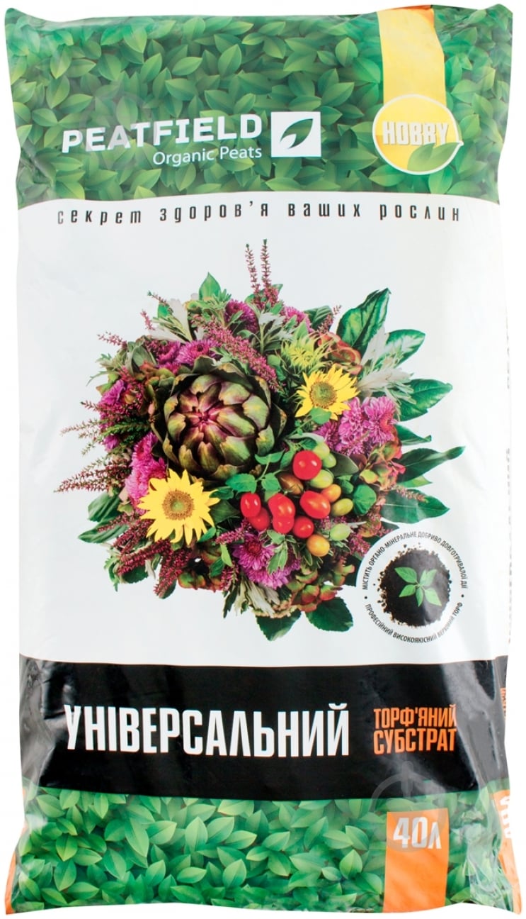 Субстрат торфяной PEATFIELD универсальный 40 л - фото 1 Субстрат торфяной PEATFIELD универсальный 40 л - фото 1