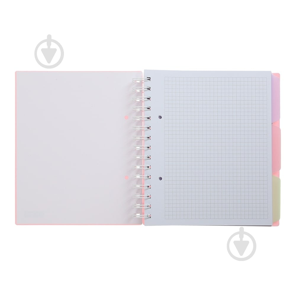 Зошит на пружині Buromax PASTEL В5 (170x205) 120 арк. клітинка 3 розділювачі рожевий - фото 2 Зошит на пружині Buromax PASTEL В5 (170x205) 120 арк. клітинка 3 розділювачі рожевий - фото 2
