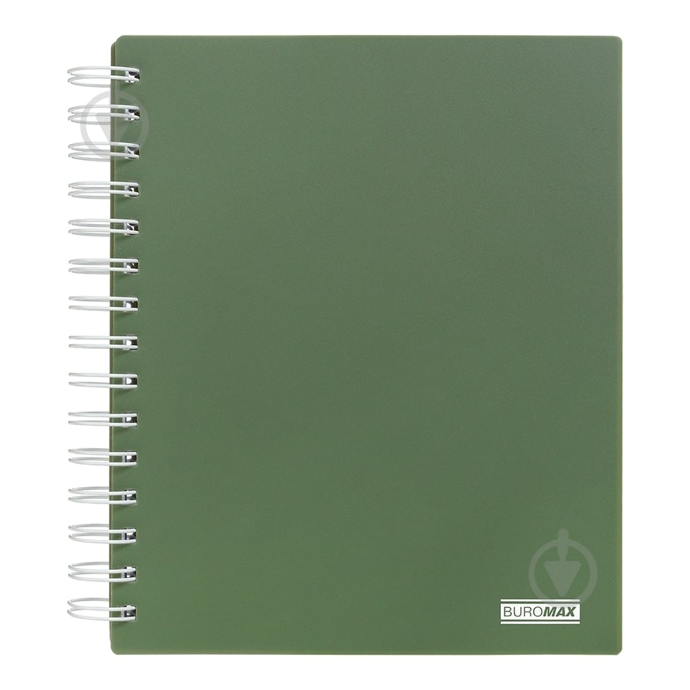 Зошит на пружині Buromax MILITARY В5 (170x205) 120 арк. клітинка темно-зелений - фото 1