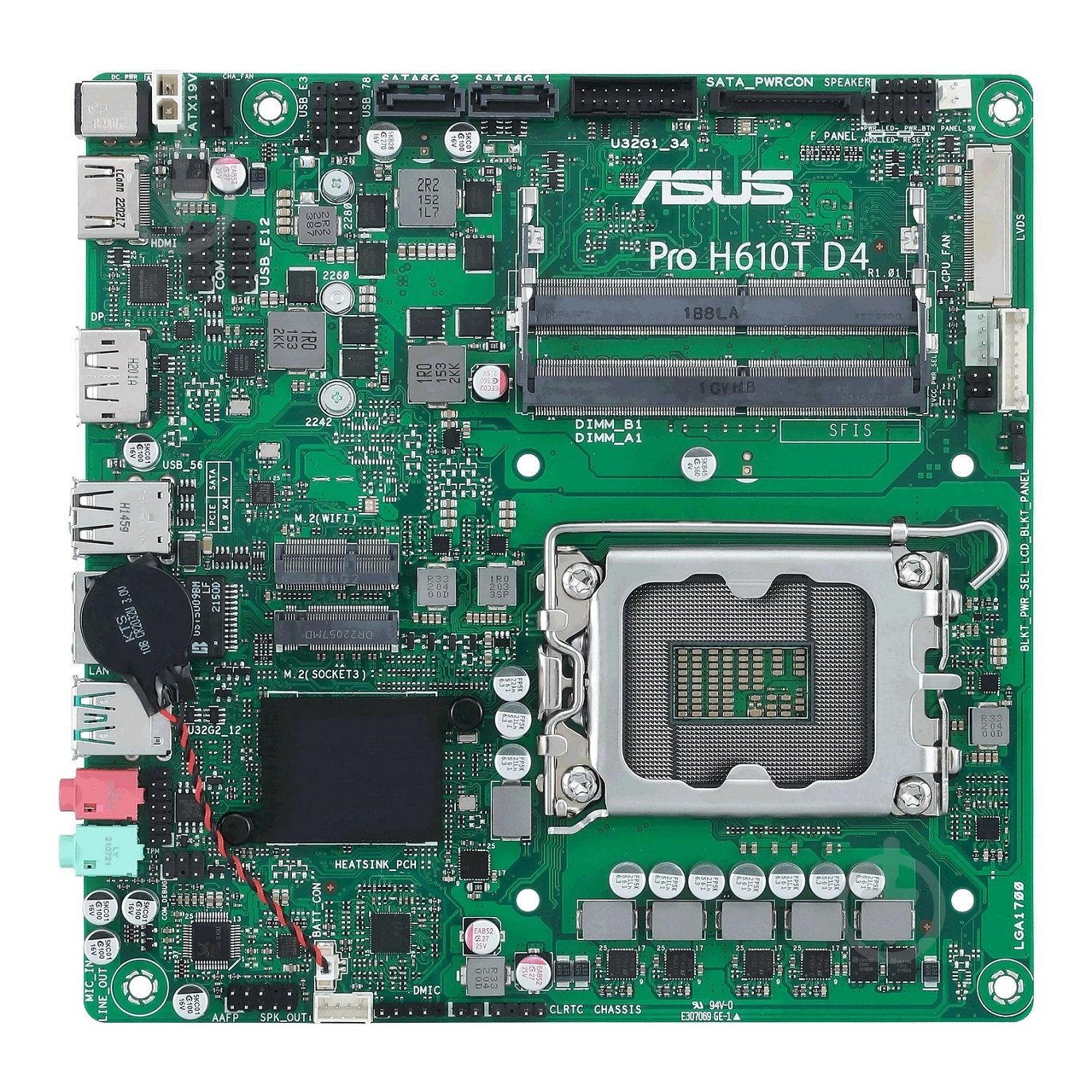 Материнская плата Asus 90MB1G60-M0EAYC (Socket 1700, Intel H610, mini ITX) - фото 1