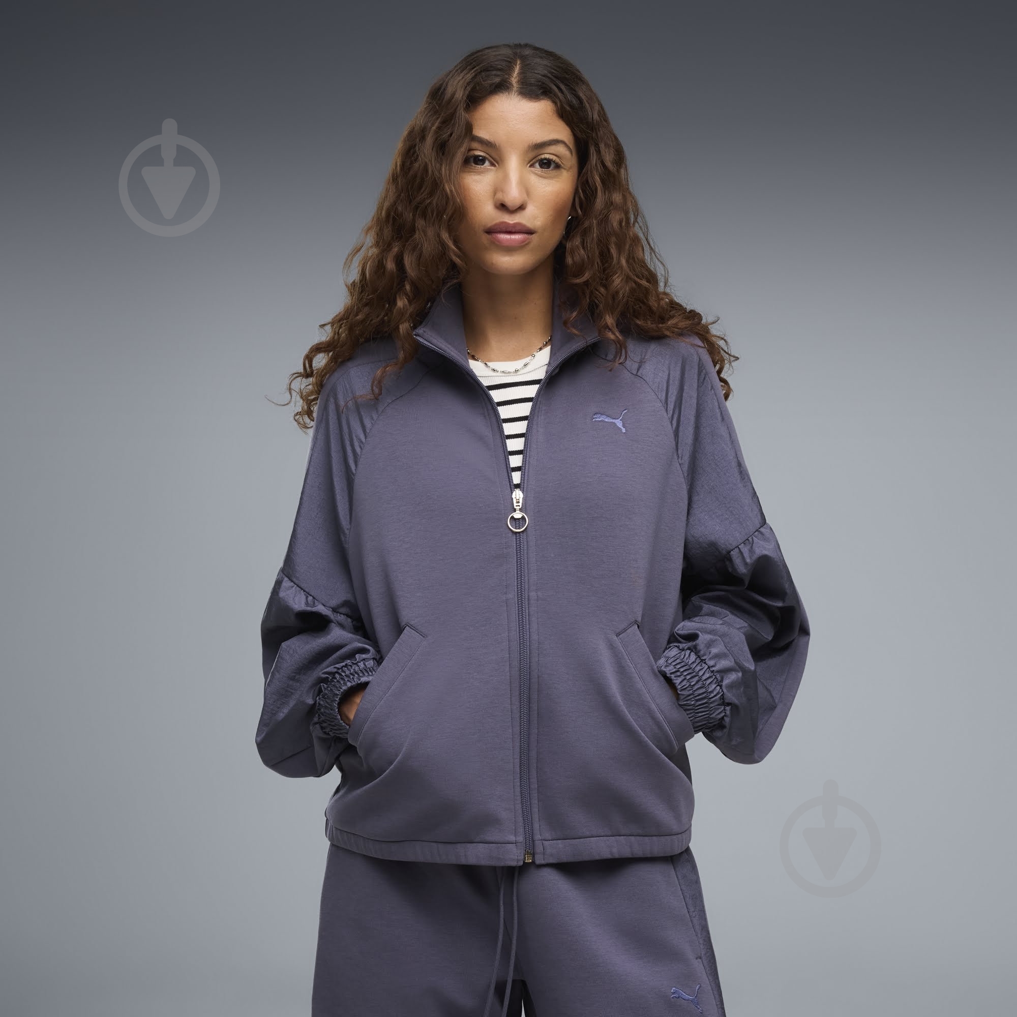 Джемпер Puma HER Full-Zip Relaxed DK Jacket 69402335 р.XL синий - фото 1