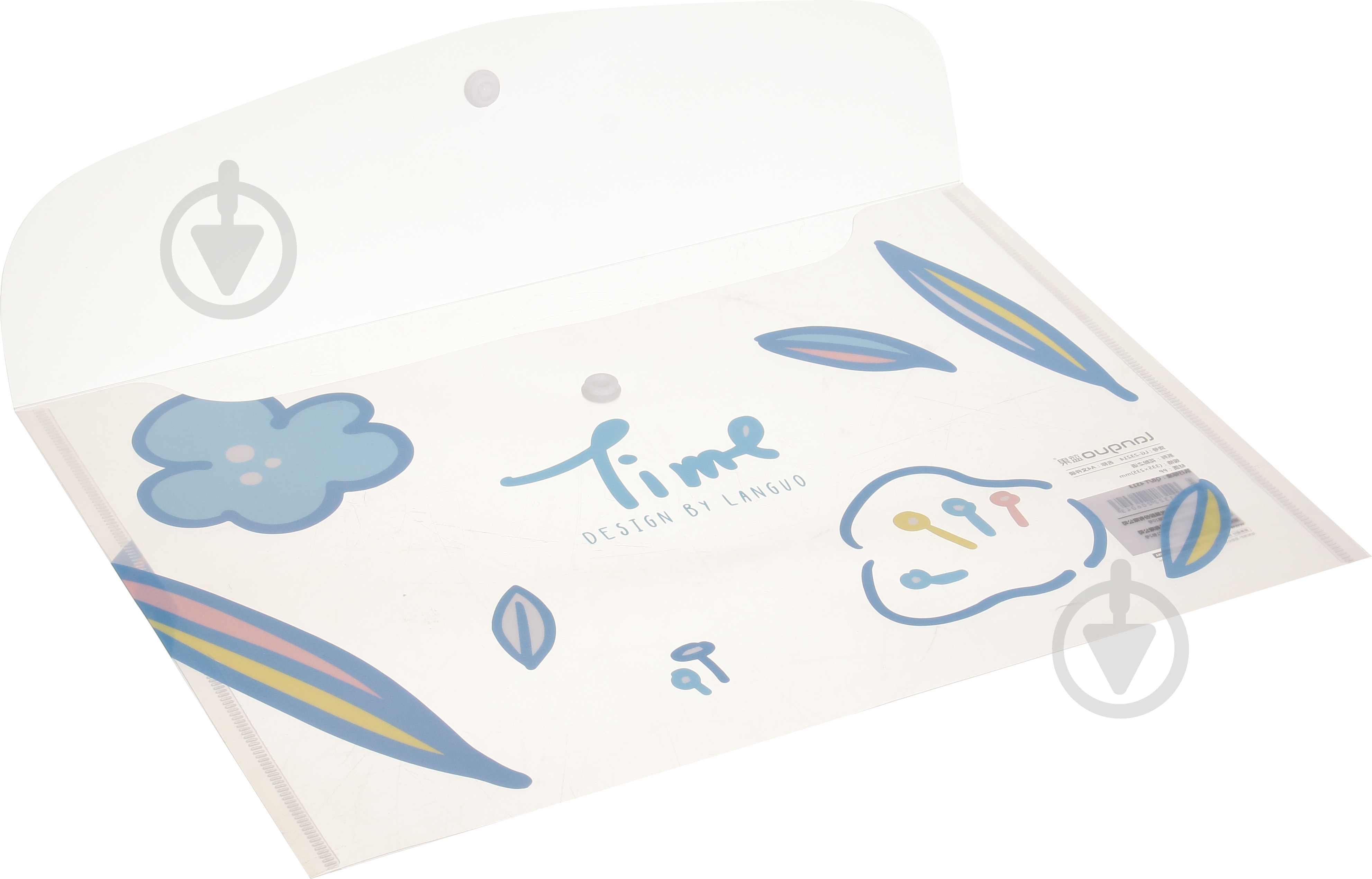 Папка-конверт Рисунки цветов голубые - фото 3