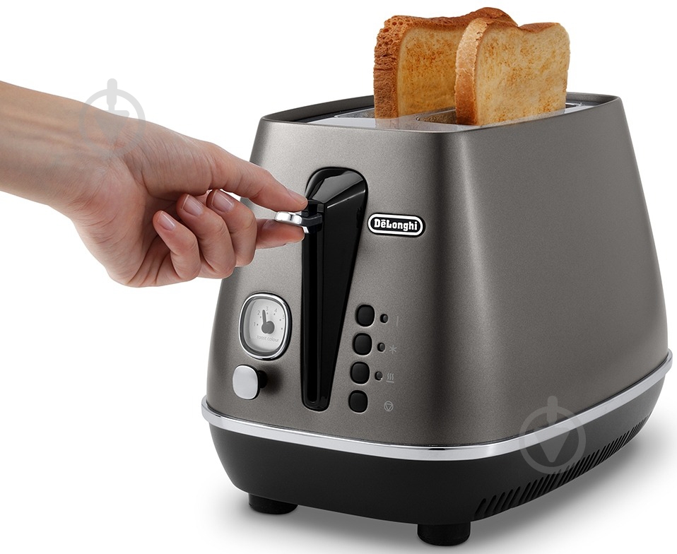 ВИТРИНА! Тостер Delonghi CTIN 2103.TB Distinta Titanium - фото 2