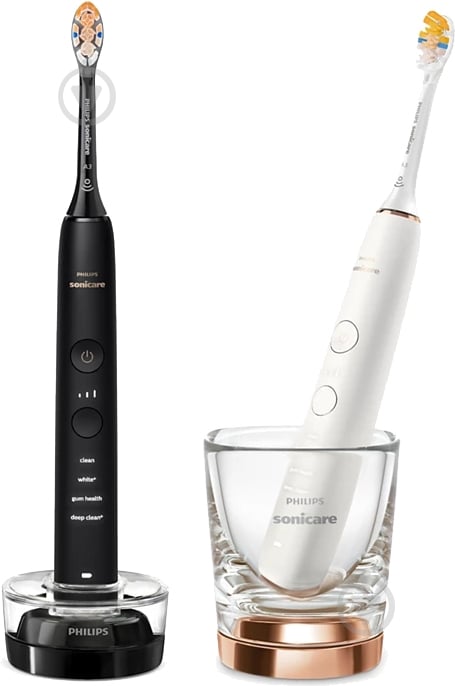 Набір електричних зубних щіток Philips Series 9000 Sonicare HX9914/69 Diamond Clean + HX6322/04 For Kids - фото 2