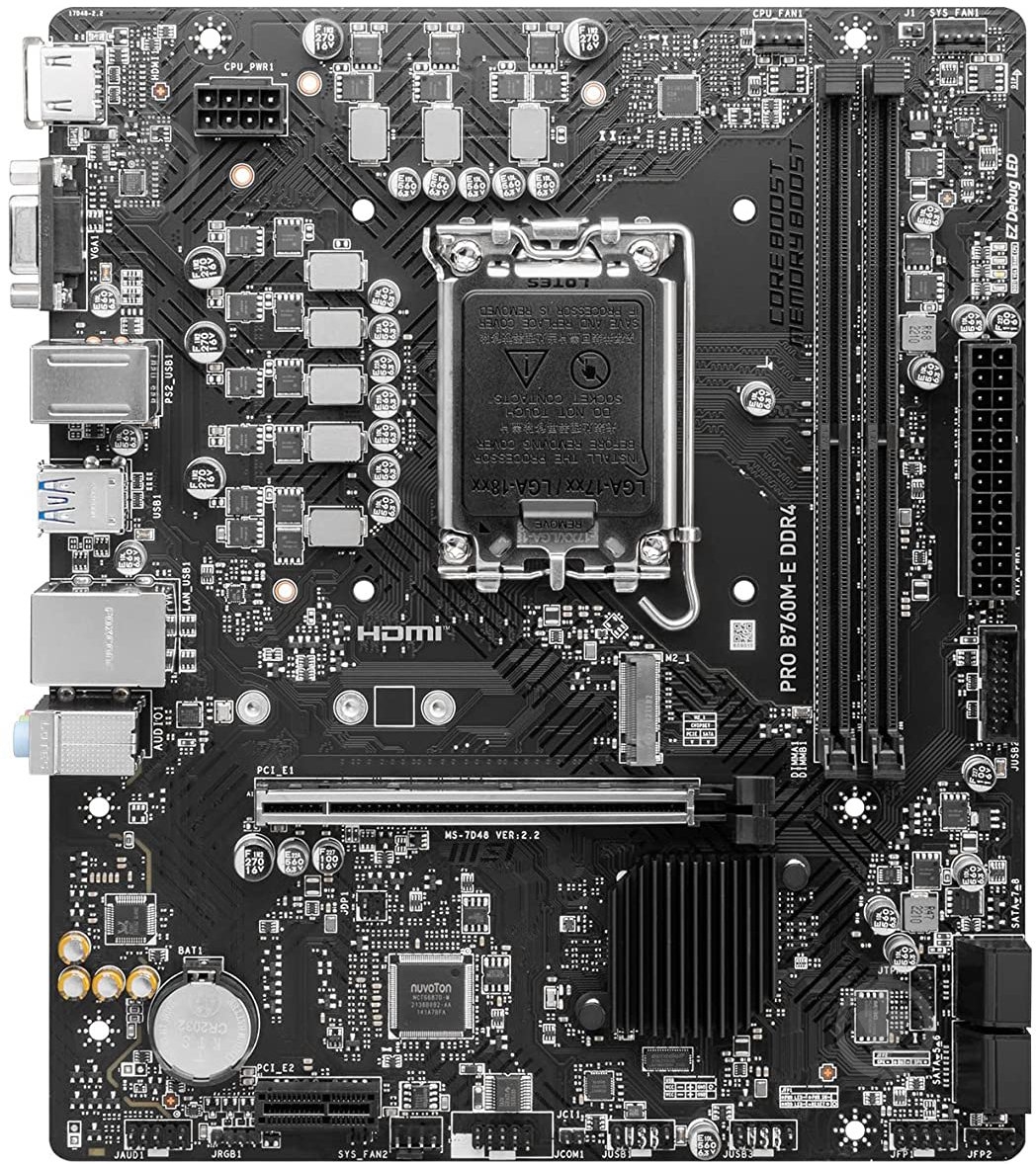 Материнська плата MSI 911-7D48-008 (Socket 1700, Intel B760, micro ATX) - фото 1 Материнська плата MSI 911-7D48-008 (Socket 1700, Intel B760, micro ATX) - фото 1