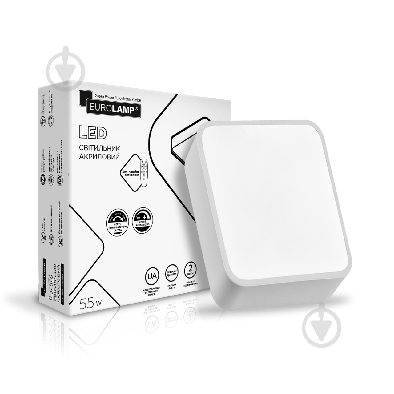 Світильник світлодіодний Eurolamp квадрат A50 55 Вт білий LED-ALS-55-A50(white) - фото 1