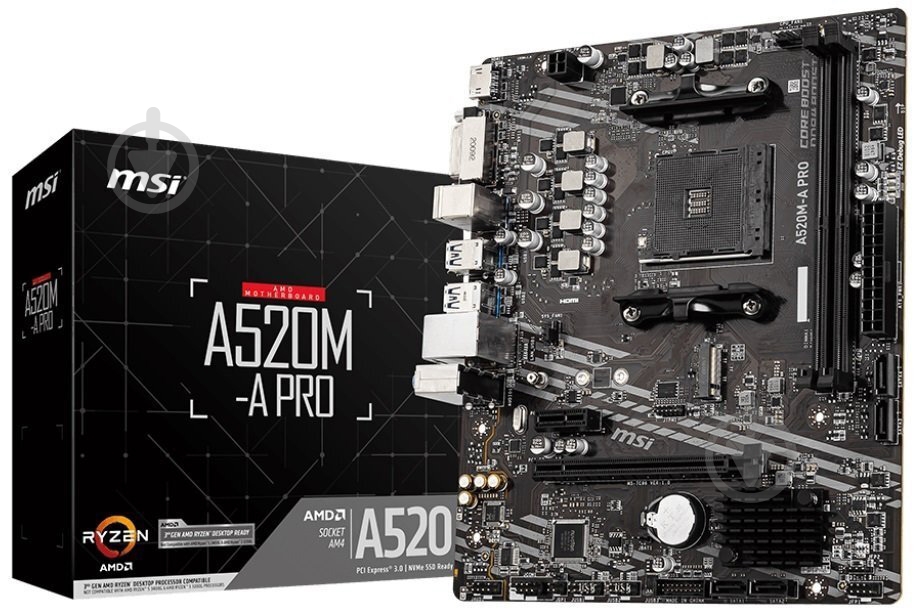 Материнская плата MSI 911-7C96-024 (Socket AM4, AMD A520, micro ATX) - фото 5