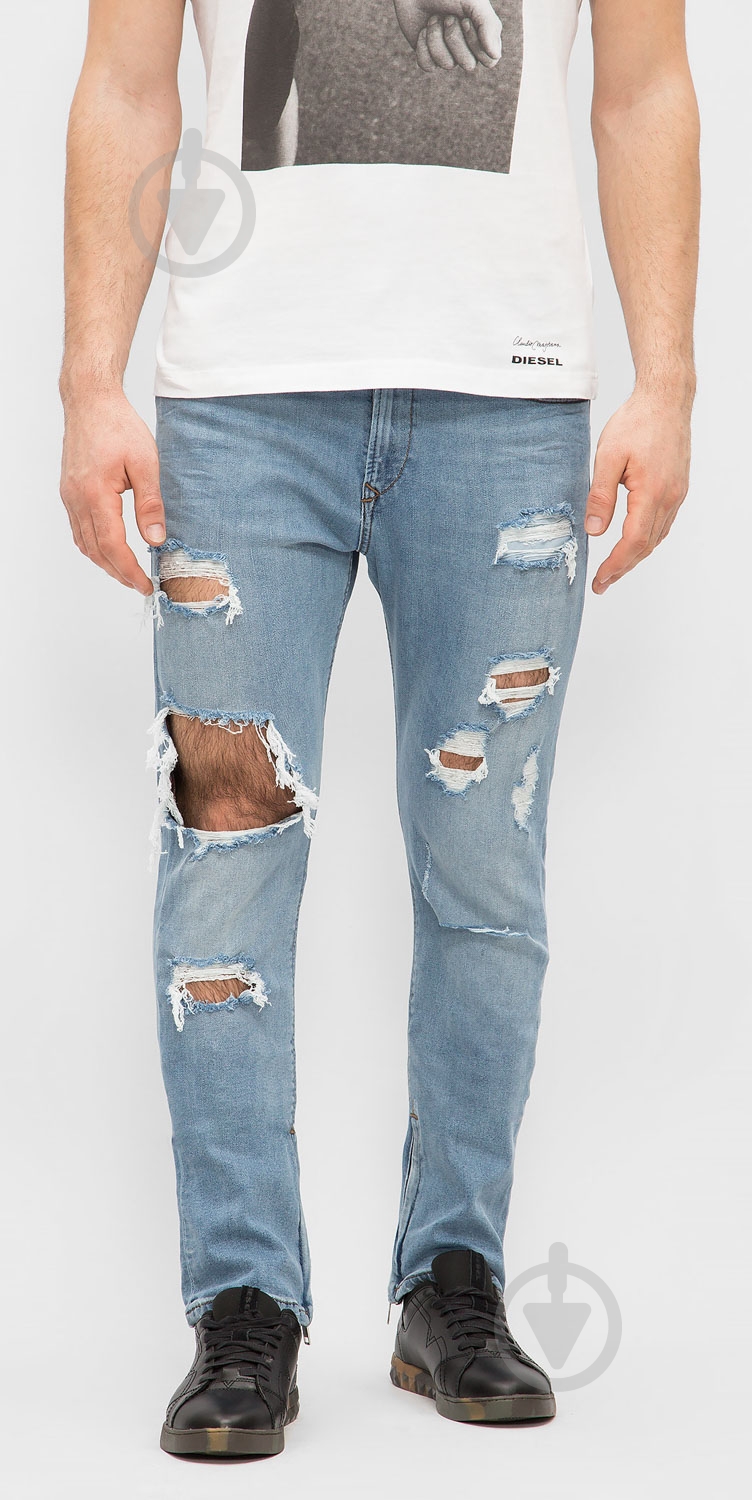 Джинсы Diesel DEEPZIP L.32 PANTALONI 00SAMF 084NU-1 р. 30-32 голубой - фото 1