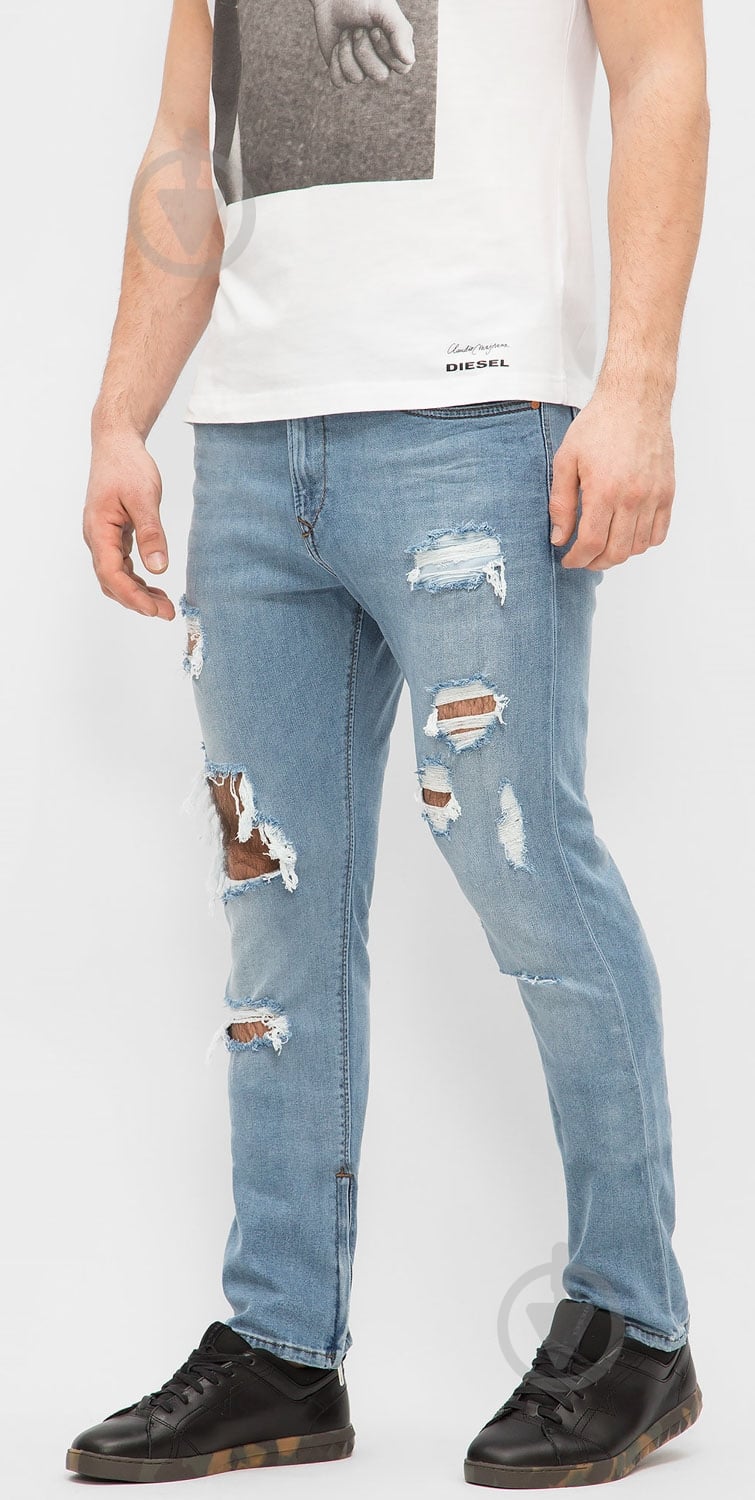 Джинсы Diesel DEEPZIP L.32 PANTALONI 00SAMF 084NU-1 р. 32-32 голубой - фото 2