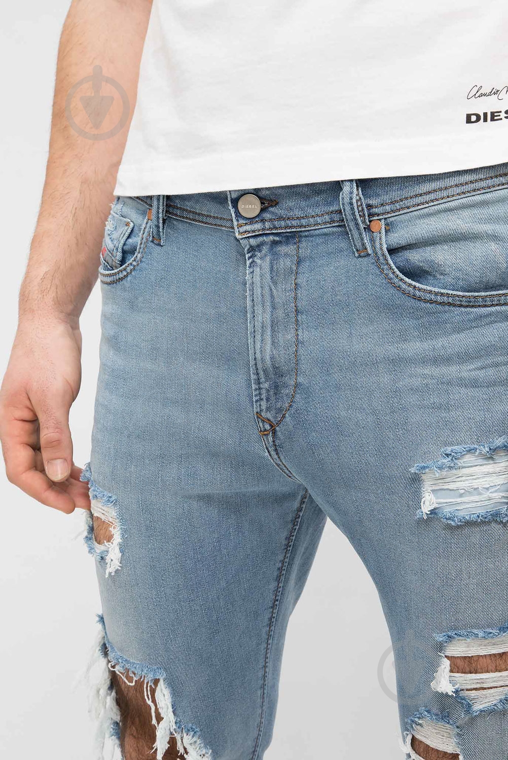 Джинсы Diesel DEEPZIP L.32 PANTALONI 00SAMF 084NU-1 р. 32-32 голубой - фото 5