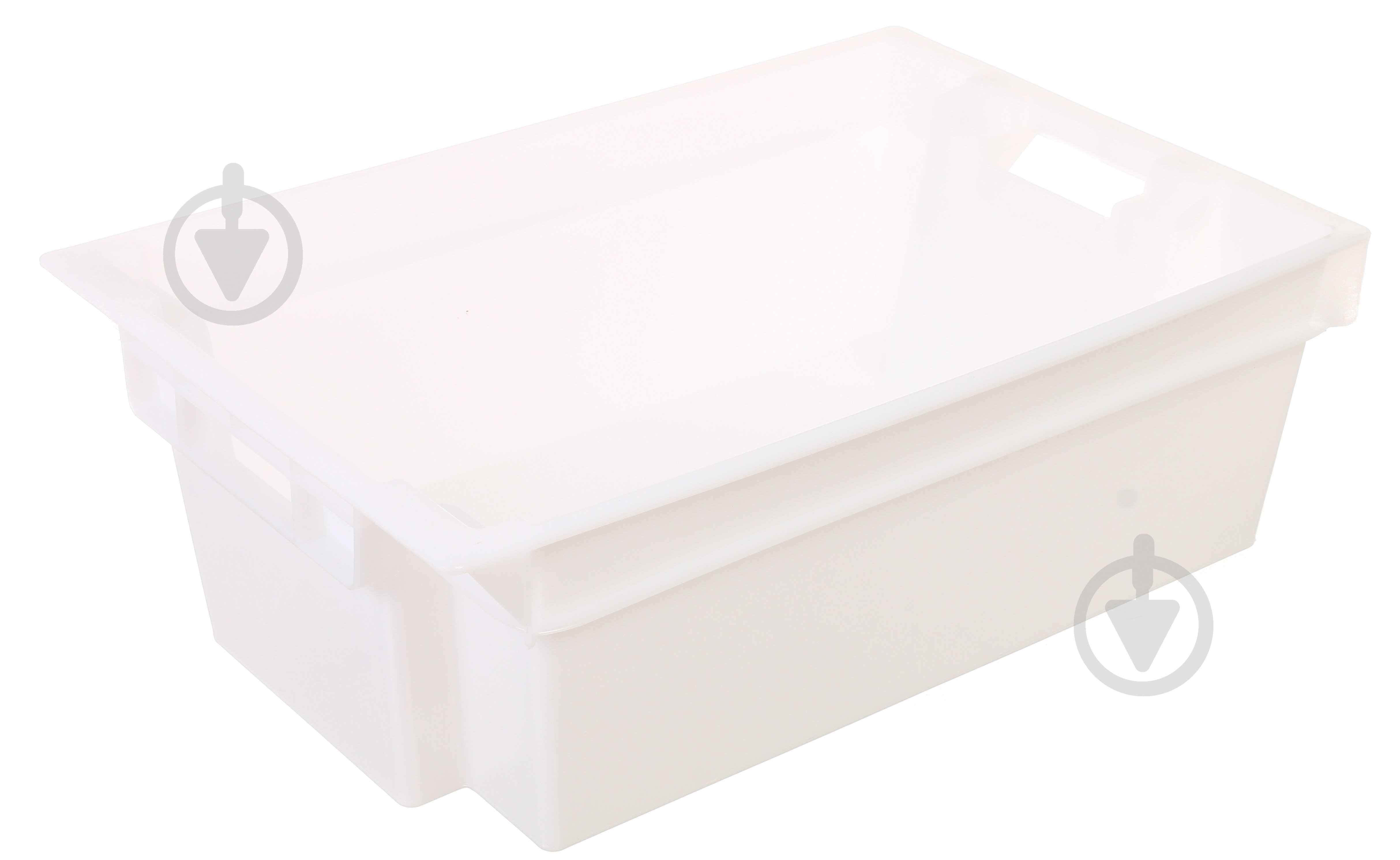 Ящик Полімерцентр поворотний 180 суцільний 600х400х200 мм білий - фото 1