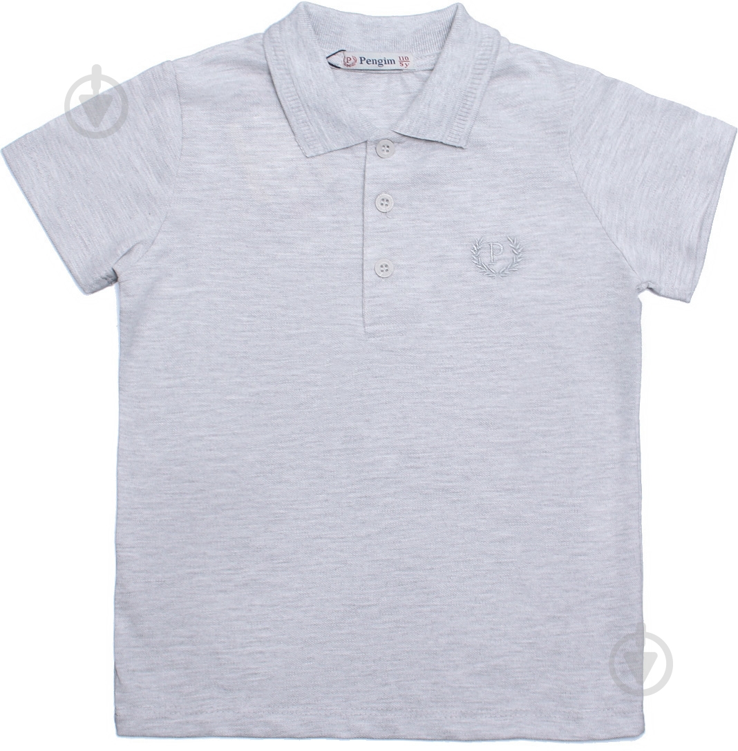 Поло р.122 серый меланж - фото 1