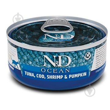 Консерва для котів Farmina N&D Ocean TUNA, COD, SHRIMP & PUMPKIN 70 г - фото 1