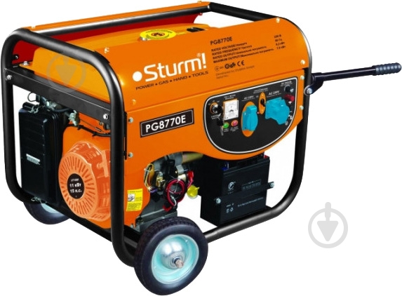 Генератор бензиновий Sturm 6,5 кВт / 7 кВт 220 В PG8770E - фото 1