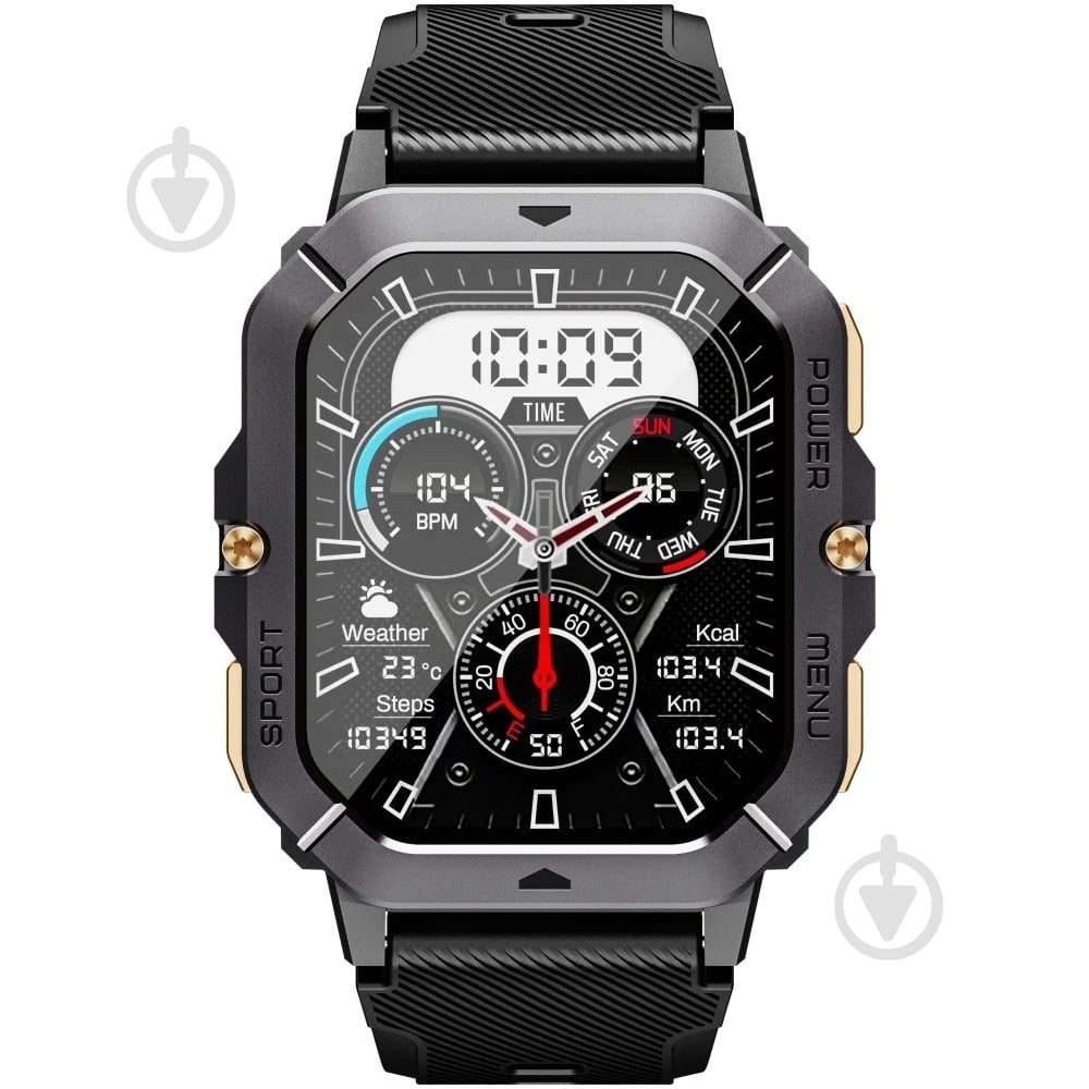 Смарт-годинник Oukitel BT101 Black (6931940739825) - фото 1