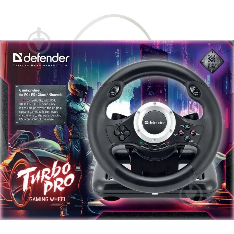 Руль и педали Defender Turbo Pro for PC/PS3/PS4/Xbox (64291) - фото 7