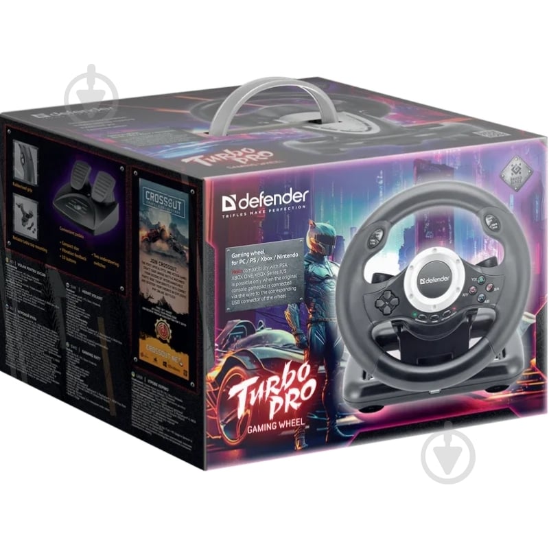 Руль и педали Defender Turbo Pro for PC/PS3/PS4/Xbox (64291) - фото 8