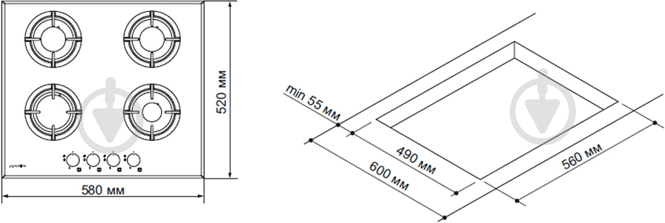 Варочная поверхность газовая Pyramida PFX 649 Inox - фото 8
