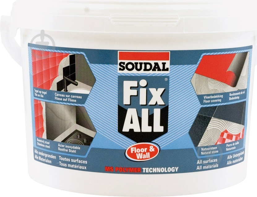 Клей-герметик SOUDAL FIX ALL Floor & Wall 4 кг белый - фото 1