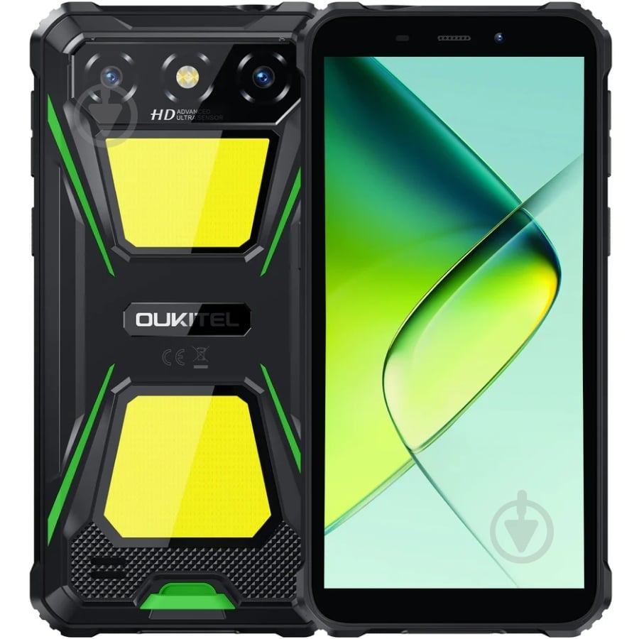 Смартфон Oukitel G5 4/256GB black/green (G5_GN) - фото 1