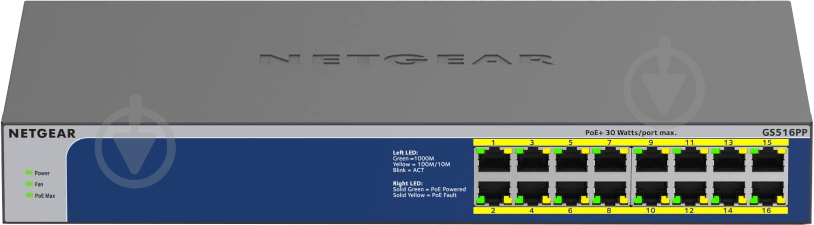 Коммутатор NETGEAR GS516PP (GS516PP-100EUS) - фото 1 Коммутатор NETGEAR GS516PP (GS516PP-100EUS) - фото 1