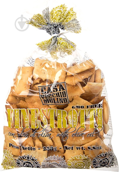 Крекер Casa Vecchio Mulino Finestrotti з оливковою олією 250 г - фото 1 Крекер Casa Vecchio Mulino Finestrotti з оливковою олією 250 г - фото 1