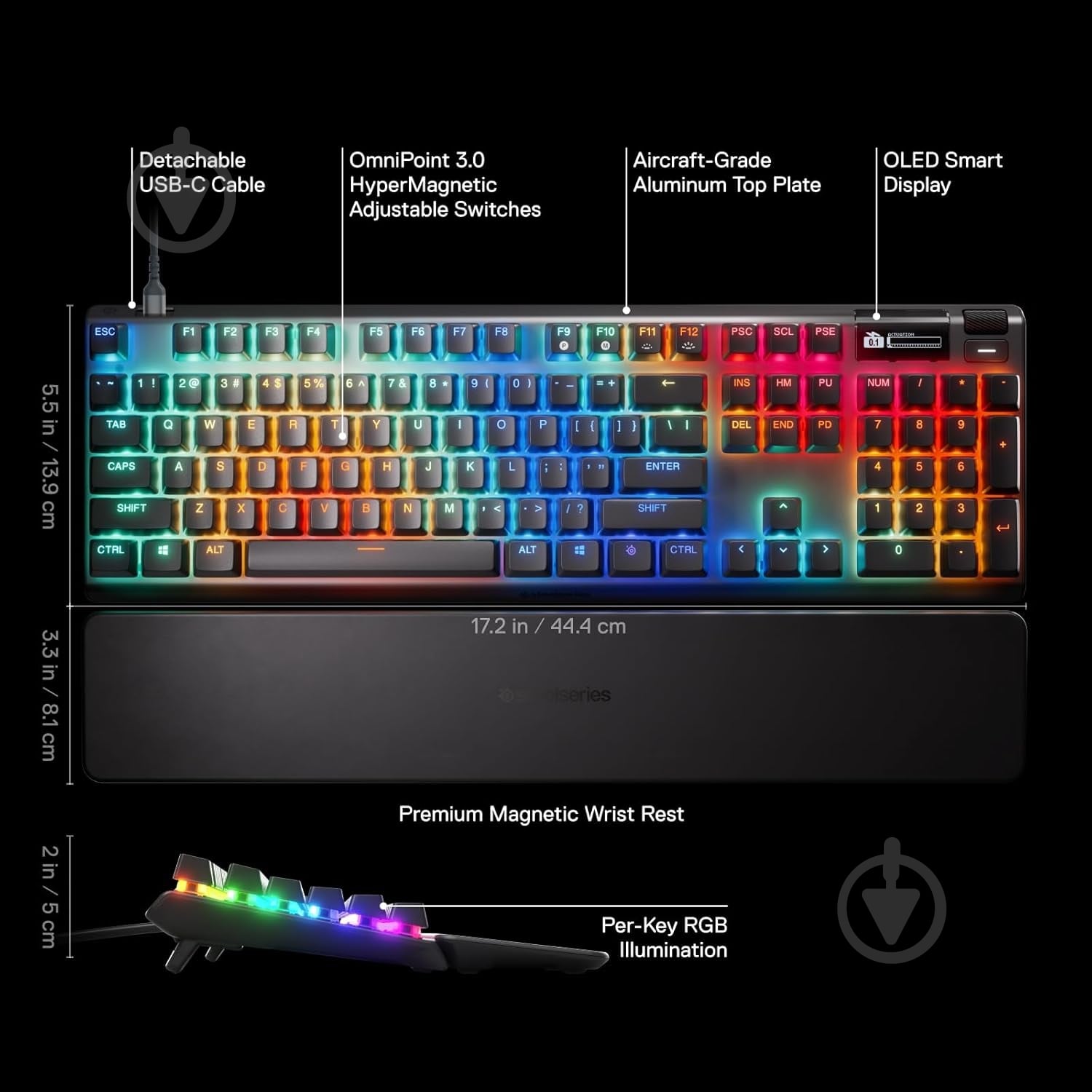 Клавіатура ігрова SteelSeries Apex Pro Gen 3 (64660) black - фото 4 Клавіатура ігрова SteelSeries Apex Pro Gen 3 (64660) black - фото 4