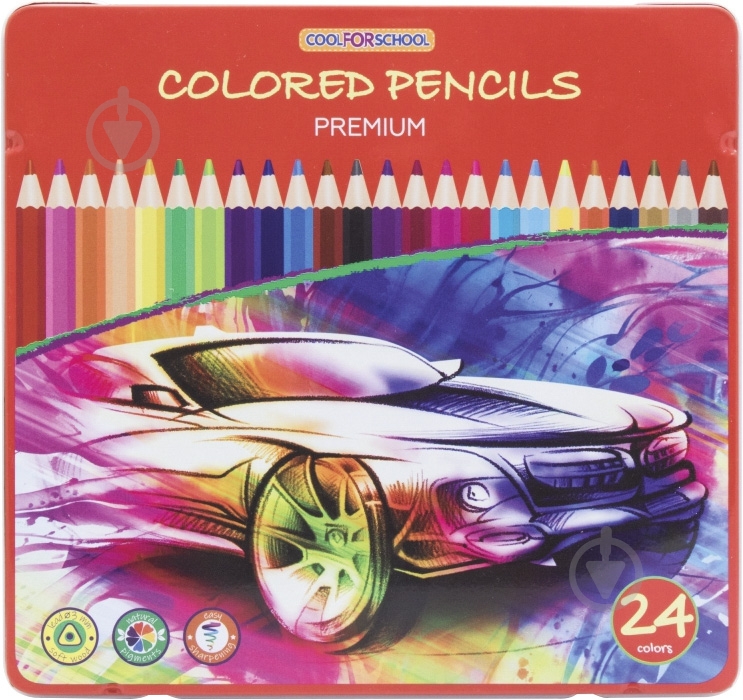 Олівці кольорові Premium 24 шт. CF15179 - фото 1