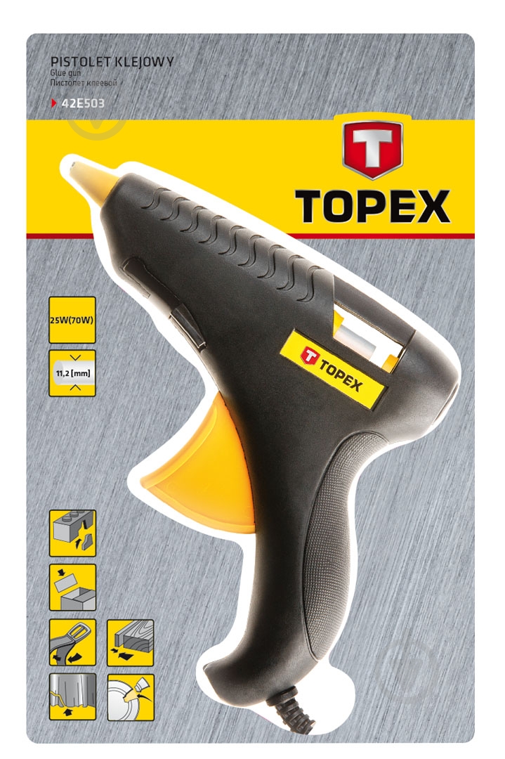 ВИТРИНА! Пистолет клеевой Topex 11 мм 25 Вт 42E503 - фото 2