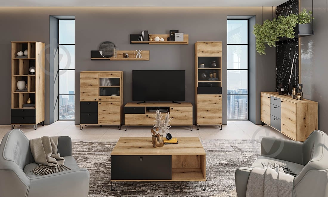 Комод Lagom 2д4ш Вейл 390x803x1461 мм дуб эвок/чорный - фото 2