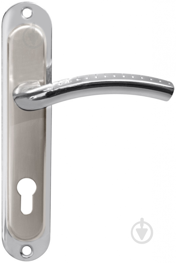 Ручка на планці Bruno Trendy PZ 85 мм матовий нікель/хром - фото 1 Ручка на планці Bruno Trendy PZ 85 мм матовий нікель/хром - фото 1