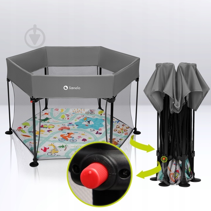 Манеж детский Lionelo LO-ROEL PLUS GREY MULTICOLOR - фото 2