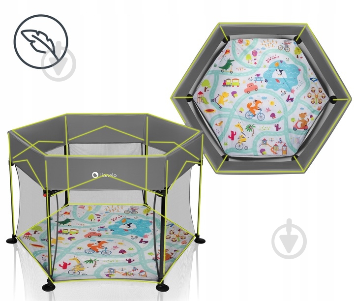 Манеж детский Lionelo LO-ROEL PLUS GREY MULTICOLOR - фото 3