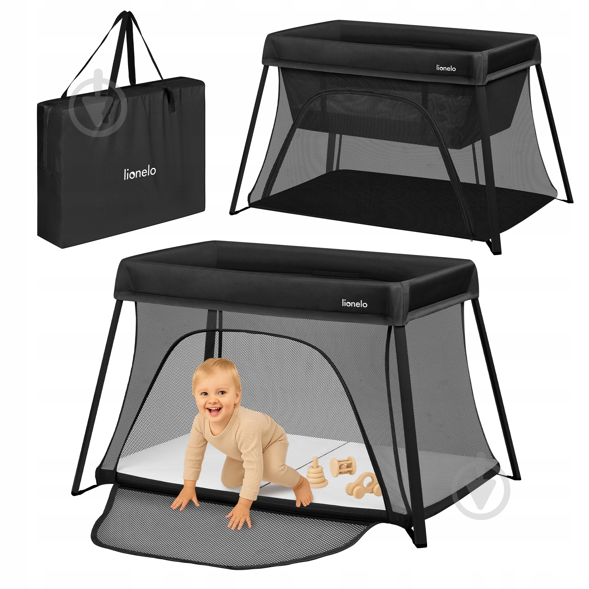 Манеж-кровать Lionelo LO-ALICE BLACK - фото 1 Манеж-кровать Lionelo LO-ALICE BLACK - фото 1