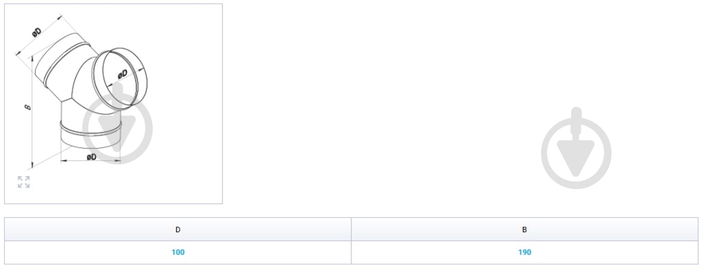 Тройник У-образный Вентс ТМУ 100ц - фото 2