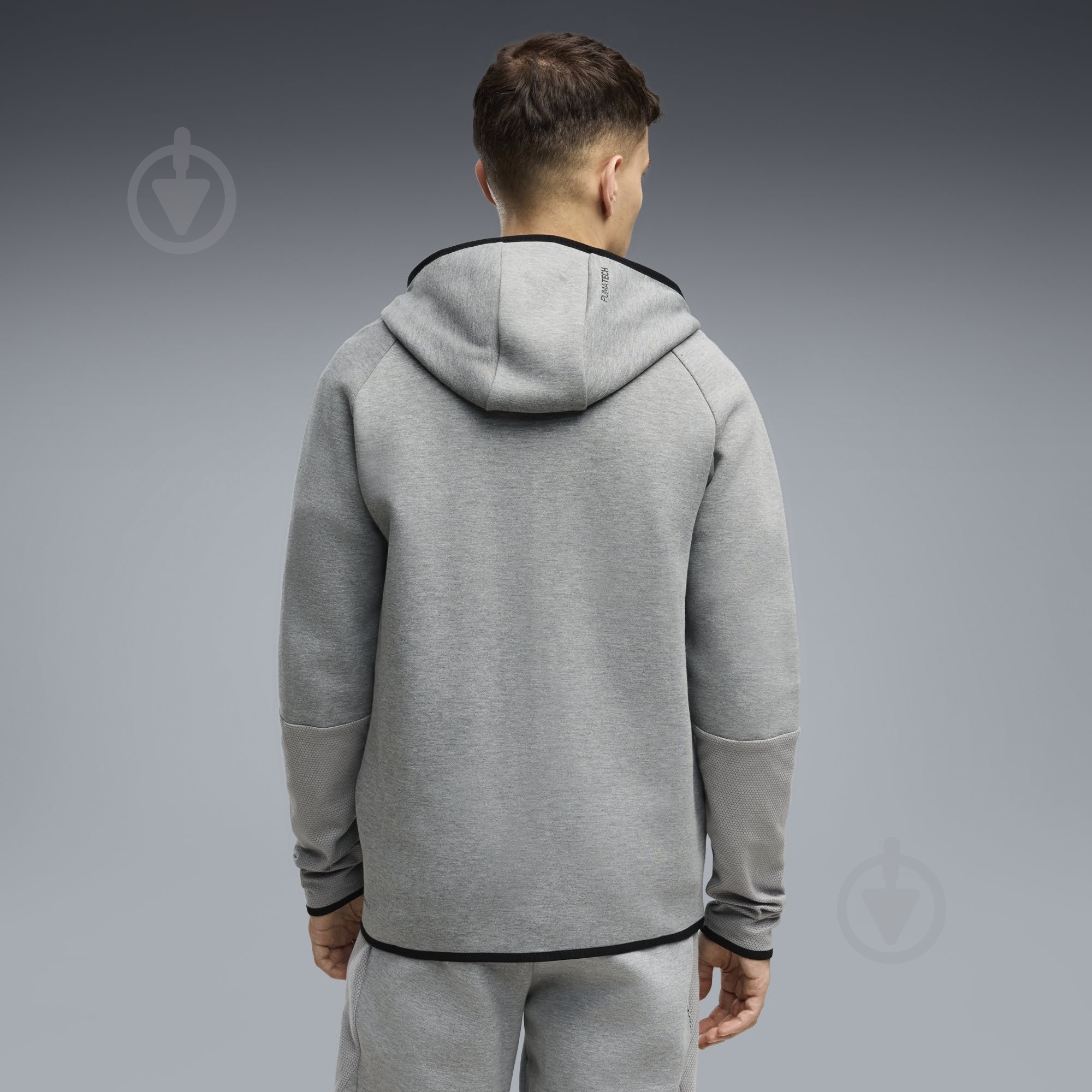 Джемпер Puma PUMATECH Slim Elevated Full-Zip Hoodie DK 69395103 р.L серый - фото 2