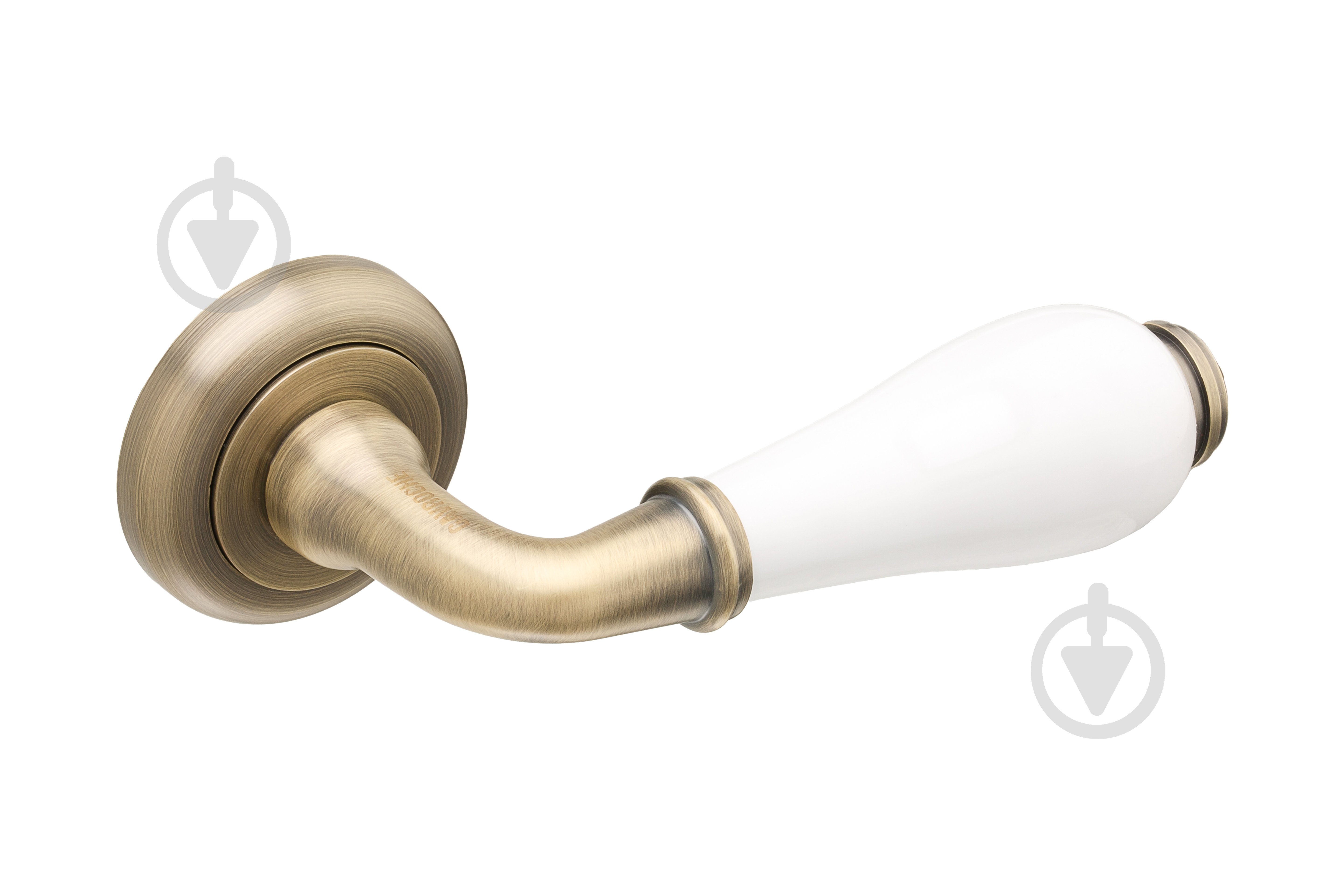 Ручка на розетке Gavroche HYDRARGYRUМ Hg-Z8 (MAB/White) матовая бронза/белый фарфор - фото 1 Ручка на розетке Gavroche HYDRARGYRUМ Hg-Z8 (MAB/White) матовая бронза/белый фарфор - фото 1