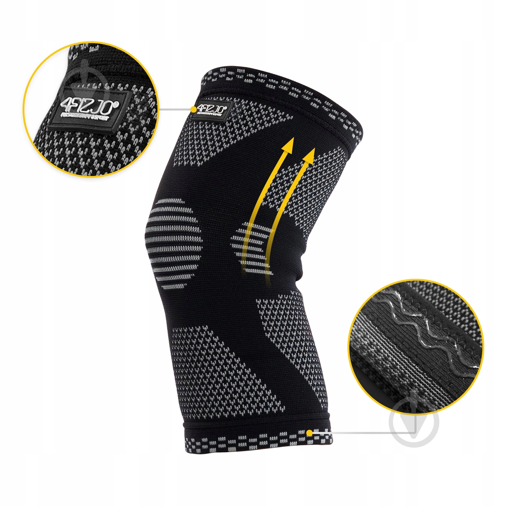 Бандаж для колена 4fizjo (P-5907739317919) р. XXL черный с серым - фото 8 Бандаж для колена 4fizjo (P-5907739317919) р. XXL черный с серым - фото 8