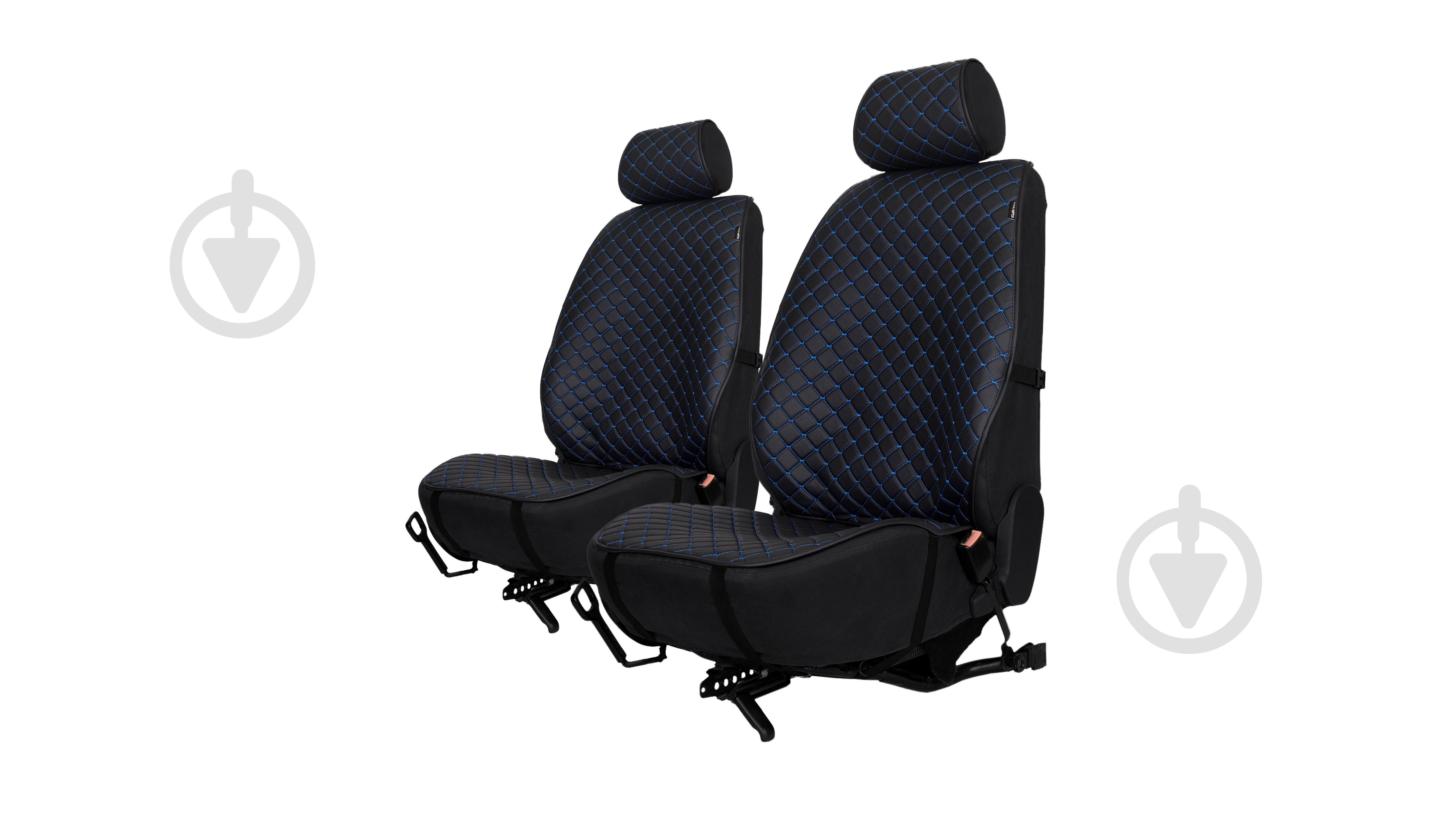 Накидка на сидіння EVAtech ECO SCASDBLB 2 шт. чорний/ синій - фото 1